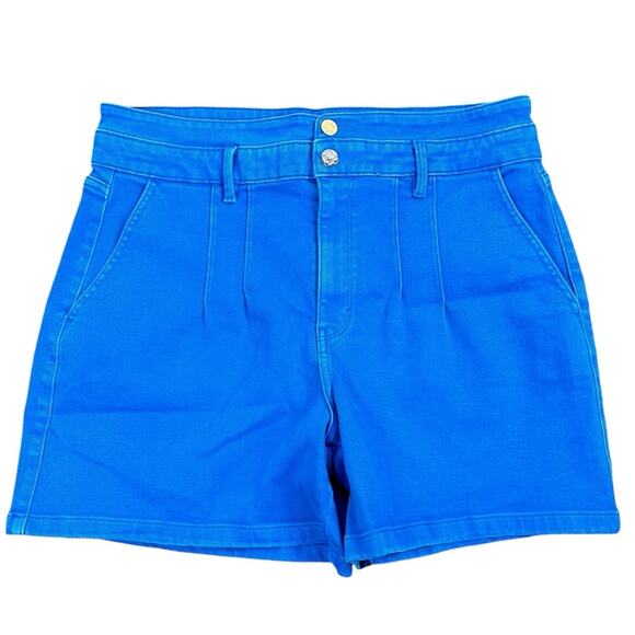White House Black Market Pants - WHBM High Rise Pleated Shorts Blue Size 14 NWT